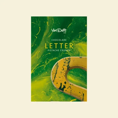 Van Delft Chocolade letter pistache crunch