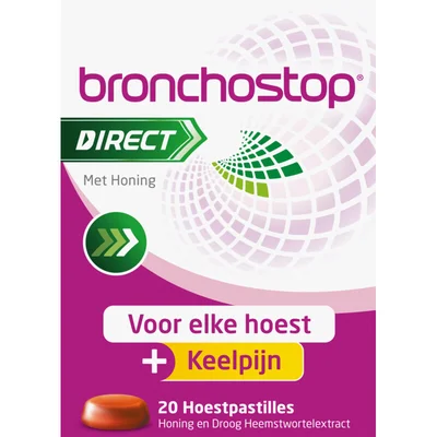 Bronchostop Direct met honing hoestpastilles