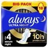 Always Maandverband Ultra Secure Night Wings Big Pack 18 stuks