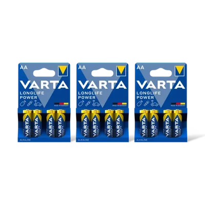 Varta Longlife power AA alkaline batterij 3pk