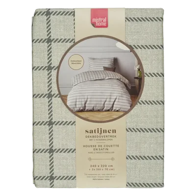 Mistral Home Dekbedovertrek streep beige 2-persoons