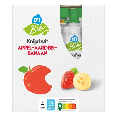 AH Biologisch Knijpfruit appel-aardbei-banaan