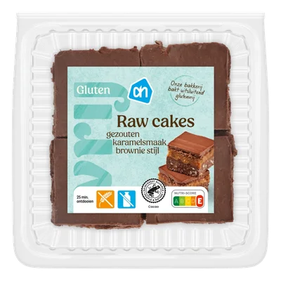 AH Glutenvrij Raw cakes gezouten karamelsmaak brownie