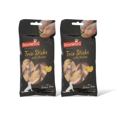 Rosewood Trio sticks with chicken medium 2-pack