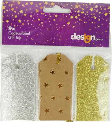 Hoomark Cadeautags glitter-kraft