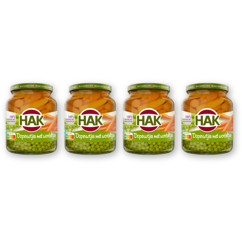 Hak Doperwtjes met worteltjes 4-pack