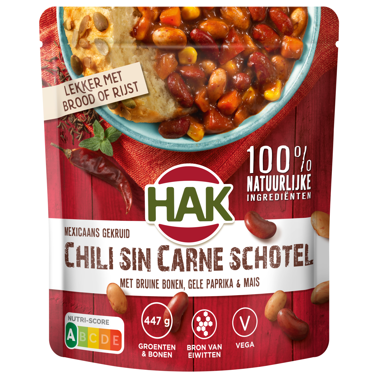 Hak Chili sin carne schotel