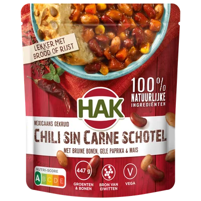 Hak Chili sin carne schotel