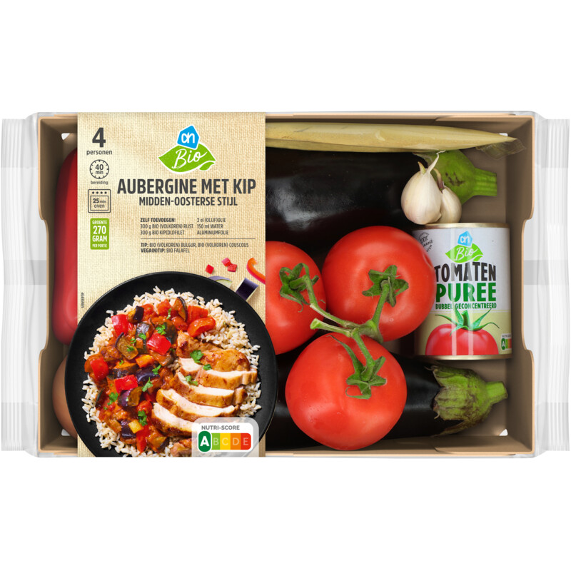 AH Biologisch Aubergine kip Midden-Oosterse verspakket