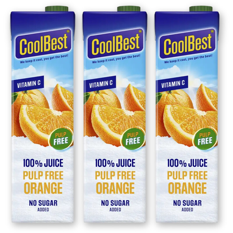 CoolBest Premium orange zonder vruchtvlees 3-pack