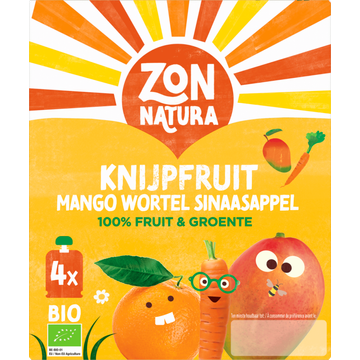 Zonnatura Biologische knijpfruit mango wortel
