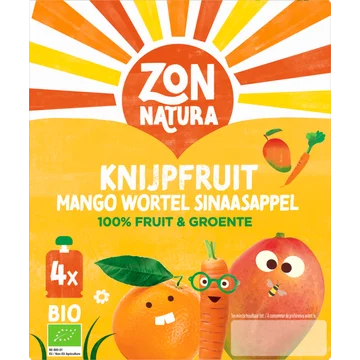 Zonnatura Biologische knijpfruit mango wortel