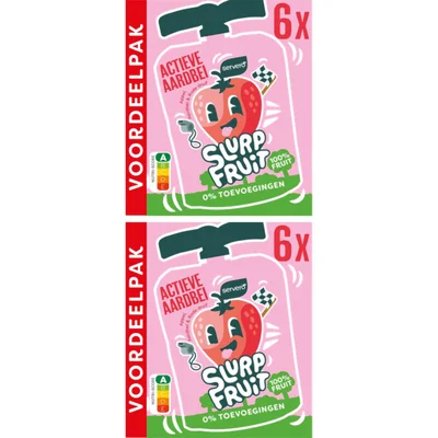 Servero Slurpfruit actieve aardbei vp 2-pack