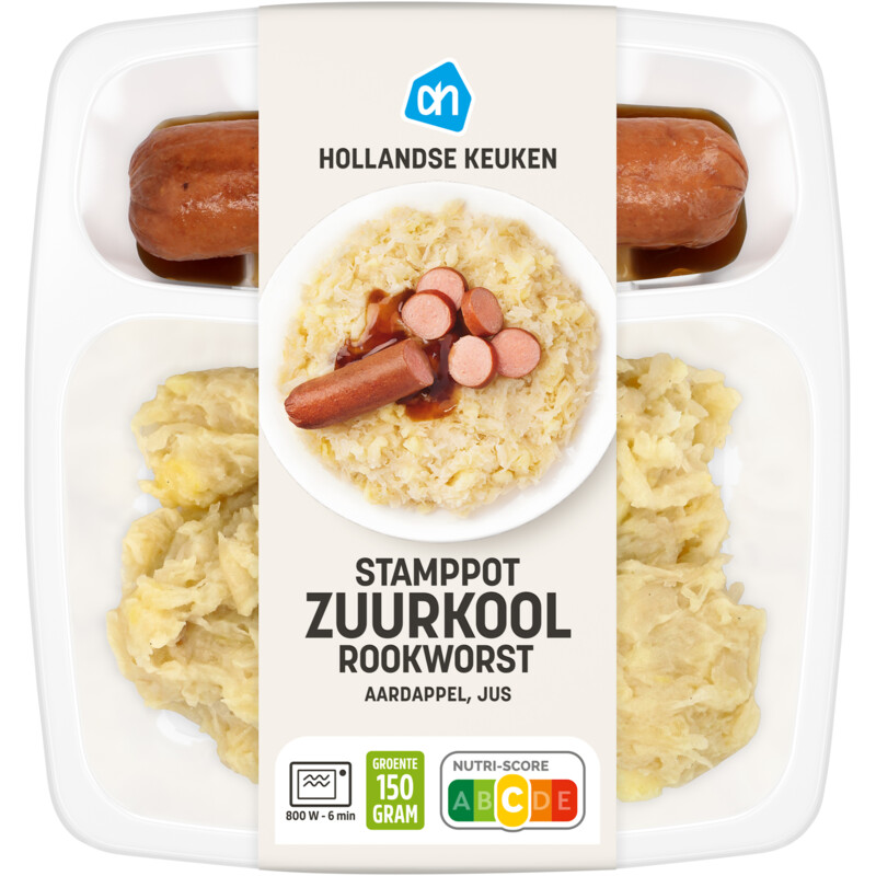 AH Stamppot zuurkool rookworst