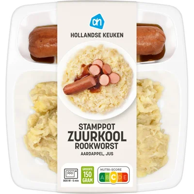 AH Stamppot zuurkool rookworst