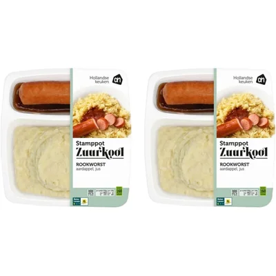 AH Stamppot zuurkool rookworst 2-pack