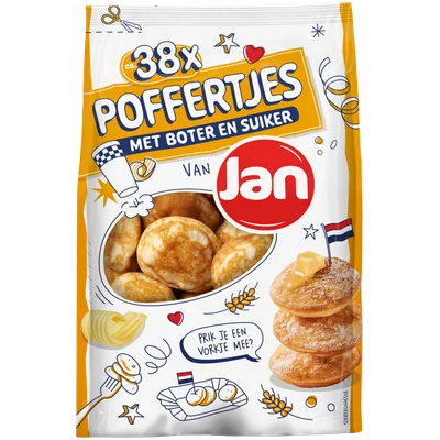 Jan Poffertjes met boter en suiker