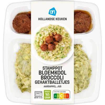 AH Stamppot bloemkool-broccoli gehaktbal