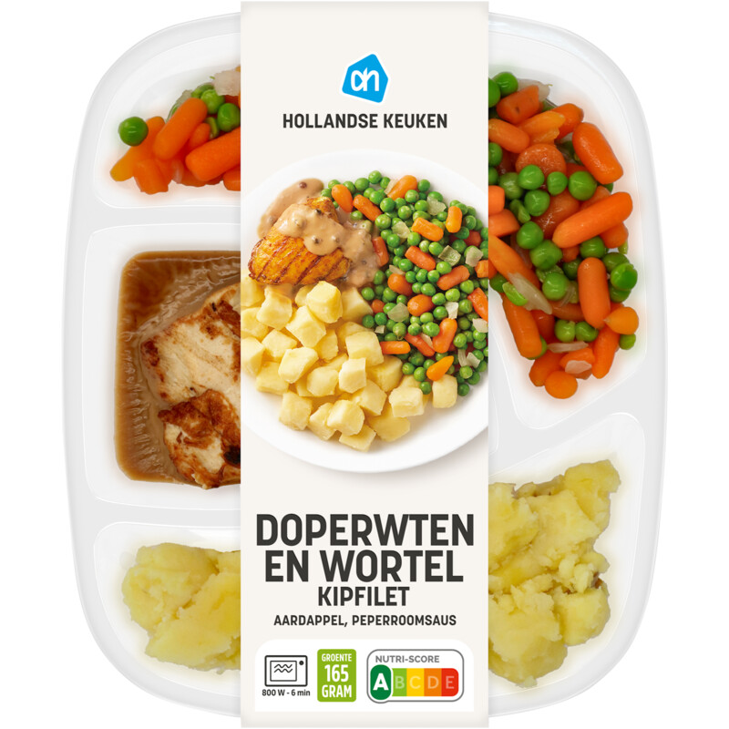 AH Kipfilet pepersaus met wortel en doperwt