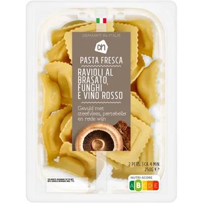 AH Ravioli brasato funghi e vino rosso