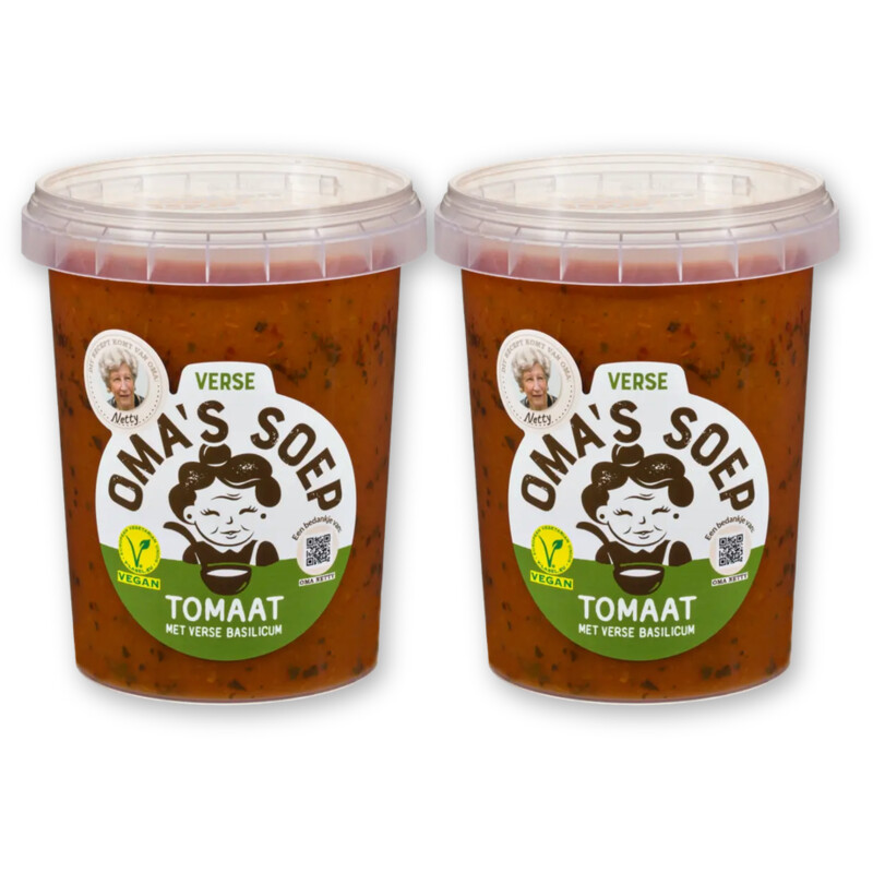 Oma's Tomaat met verse basilicum 2-pack