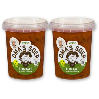 Oma's Tomaat met verse basilicum 2-pack