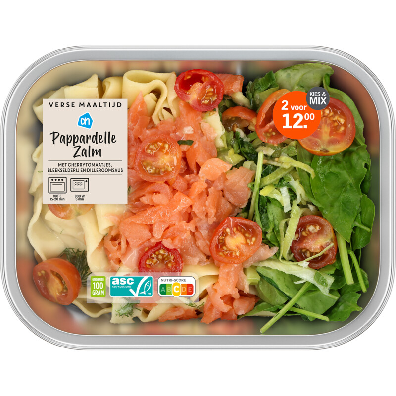 AH Verse maaltijd pappardelle zalm