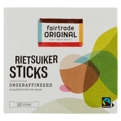 Fairtrade Original Ruwe rietsuiker sticks
