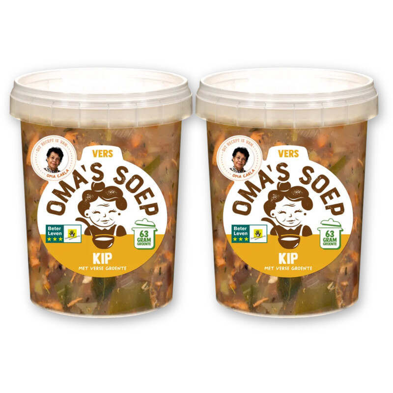 Oma's Kippensoep met verse groenten 2-pack