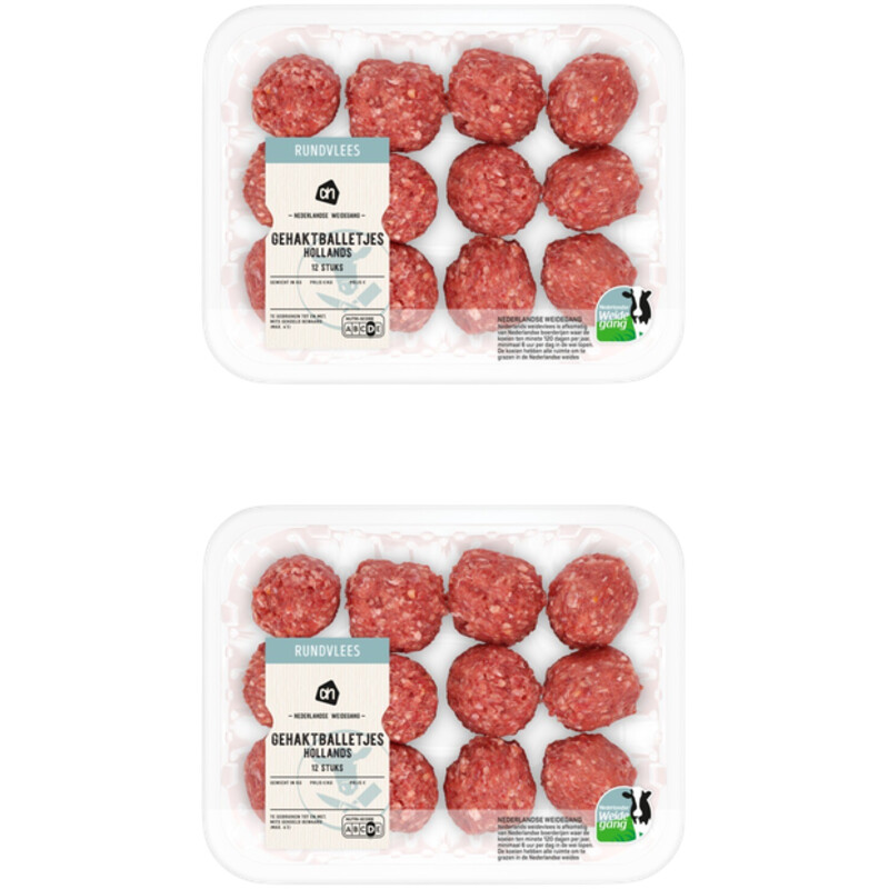 AH Gehaktballetjes Hollands 12 stuks 2-pack