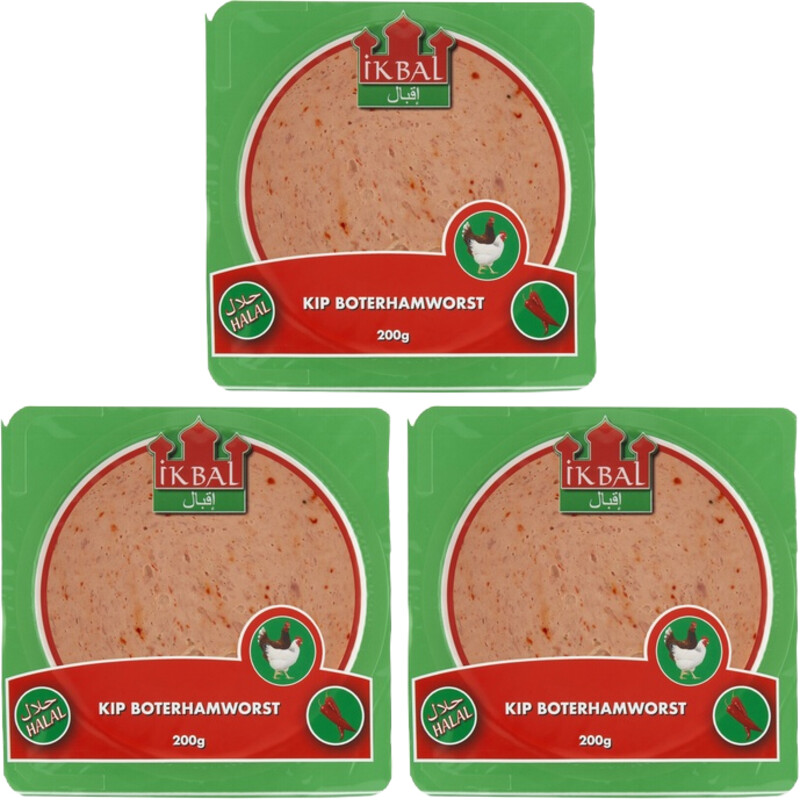 Ikbal Kipboterhamworst paprika 3-pack