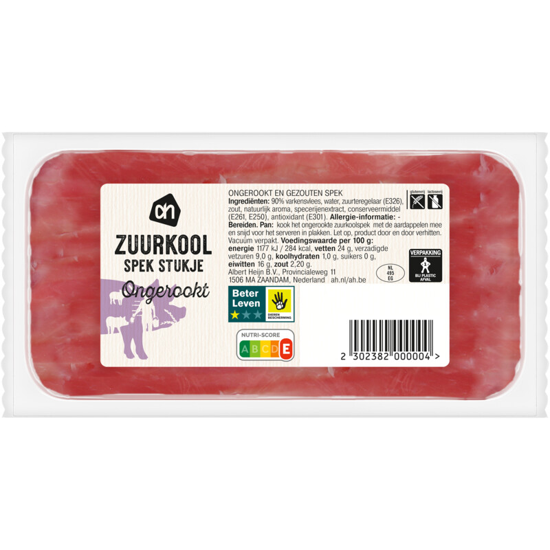 AH Ongekookt zuurkool spek stukje