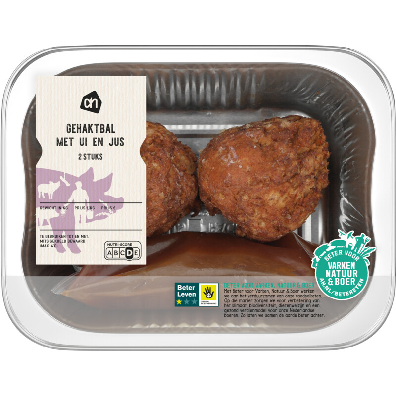 AH Gehaktbal met ui en jus