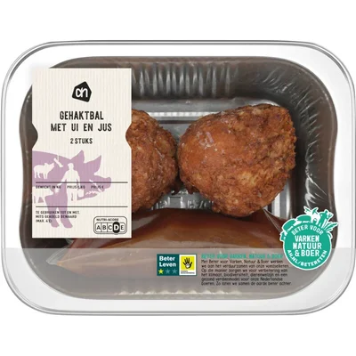 AH Gehaktbal met ui en jus