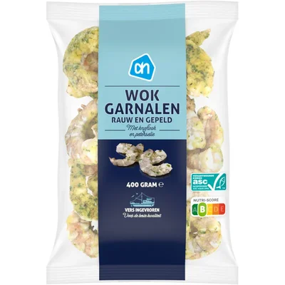 AH Wokgarnalen met knoflook en peterselie