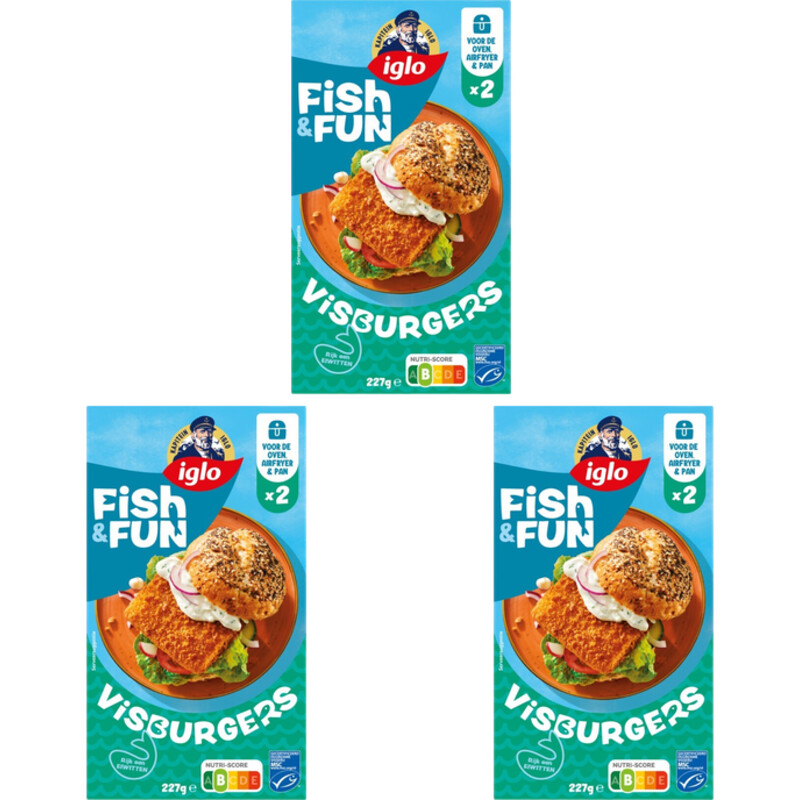 Iglo Fish&fun visburgers 3-pack