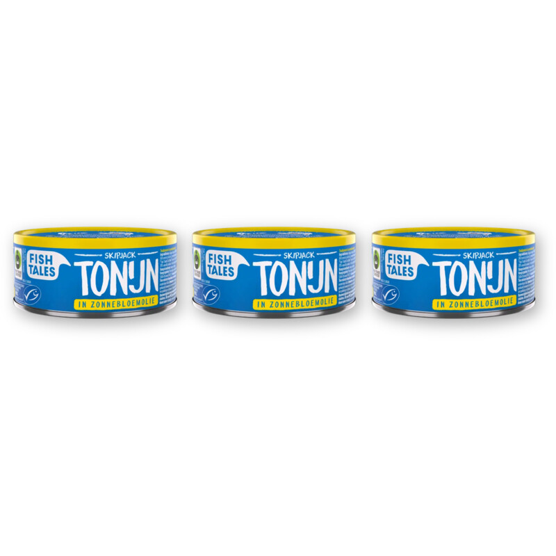 Fish Tales Skipjack tonijn in zonnebloemolie 3-pack