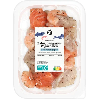 AH Roerbak zalm pangasius garnalen zeezout