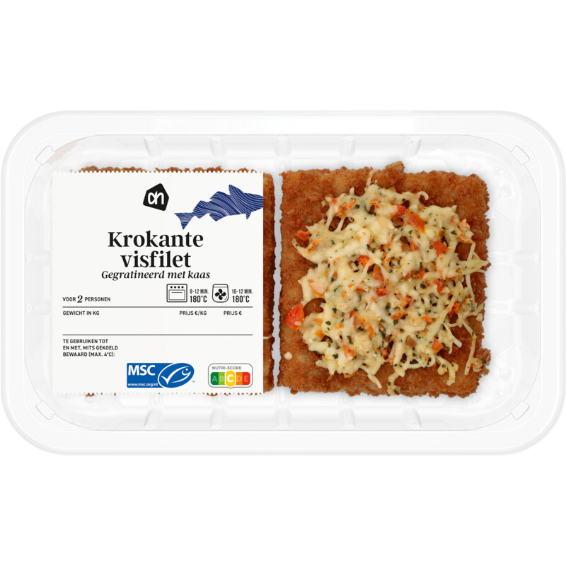 AH Krokante visfilet gegratineerd met kaas