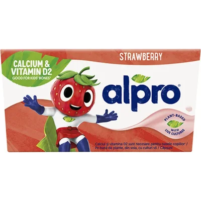 Alpro Soja yoghurt aardbei kids 4-pack