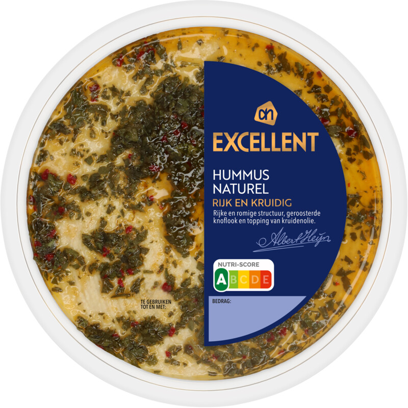AH Excellent Hummus naturel met geroosterde knoflook
