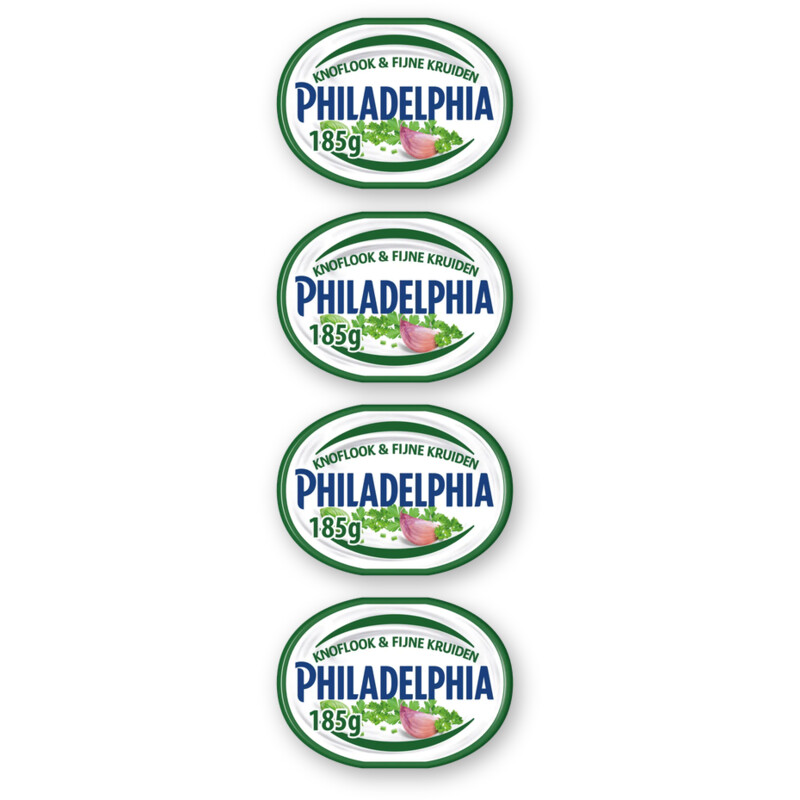 Philadelphia Knoflook & fijne kruiden 4-pack
