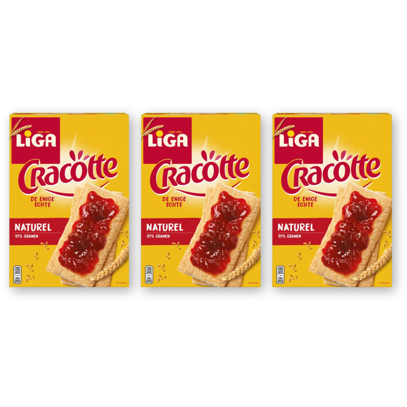 Liga Cracotte Crackers Naturel 3-pack