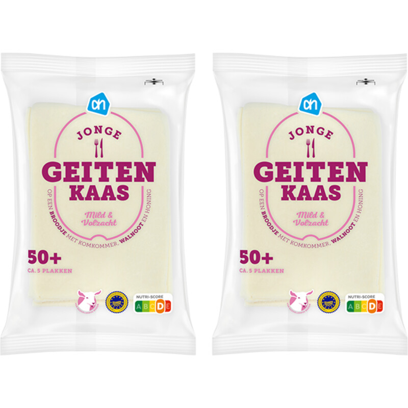 AH Jonge geitenkaas 50+ plakken 2-pack