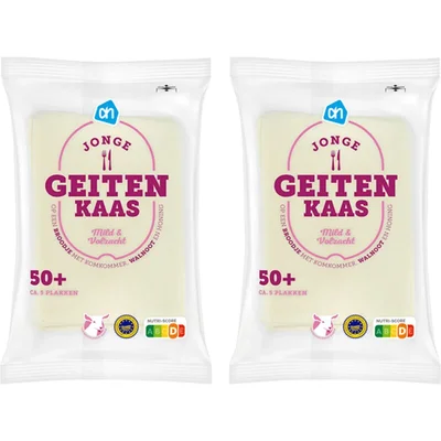 AH Jonge geitenkaas 50+ plakken 2-pack