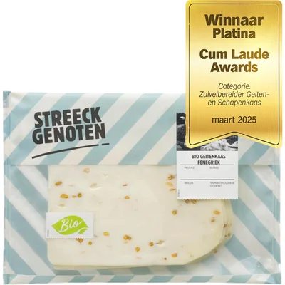 Streeckgenoten Bio geitenkaas fenegriek 48+ plak