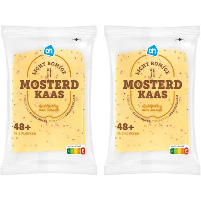 AH Licht romige mosterdkaas 45+ plak 2-pack
