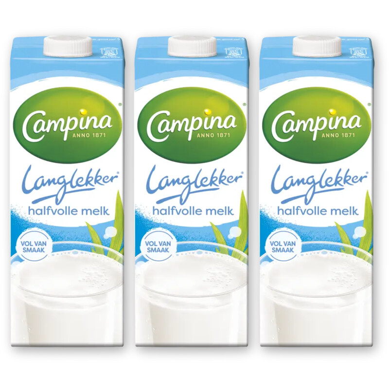 Campina Langlekker halfvolle melk 3-pack