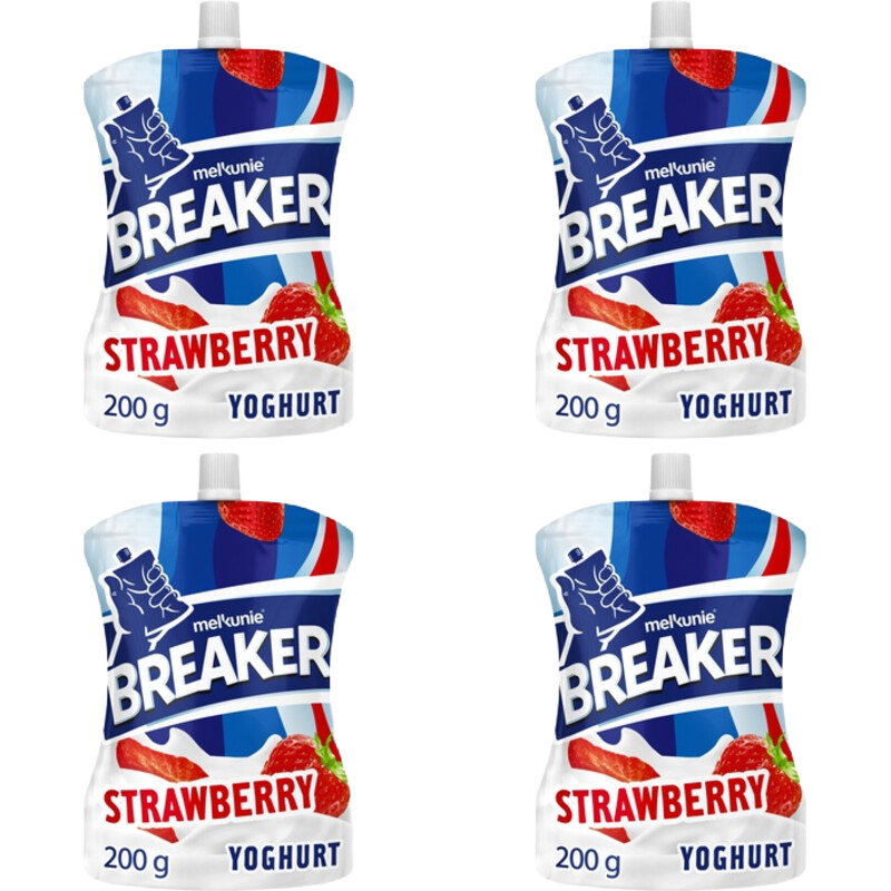 Melkunie Breaker Aardbei yoghurt 4-pack