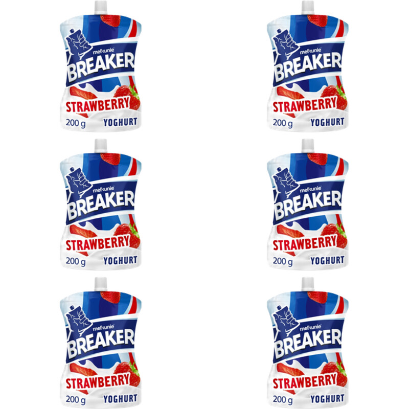 Melkunie Breaker aardbei yoghurt 6-pack